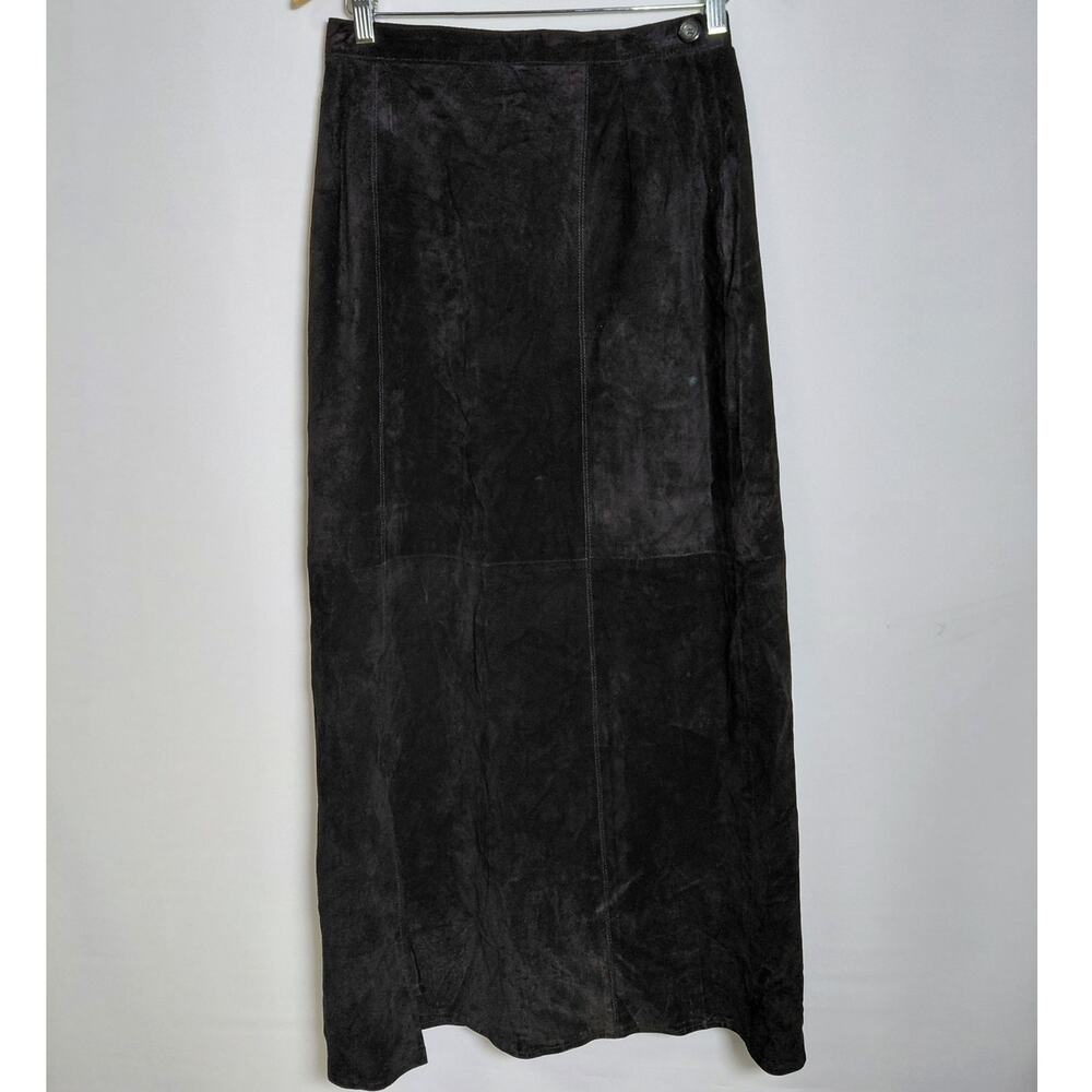 EREZ LEVY Leather Maxi Skirt Black Women Solid Lined Size L